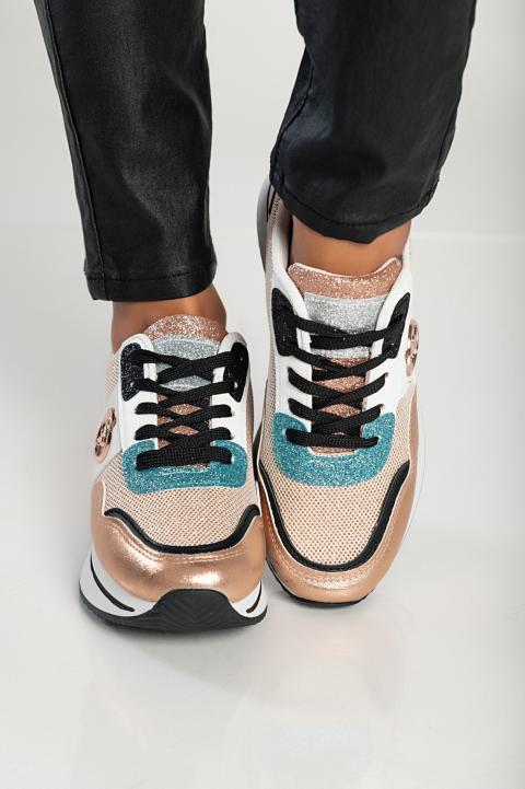 Μοντέρνα sneakers με διακοσμητική λεπτομέρεια χρώμα σαμπάνιας - shoes