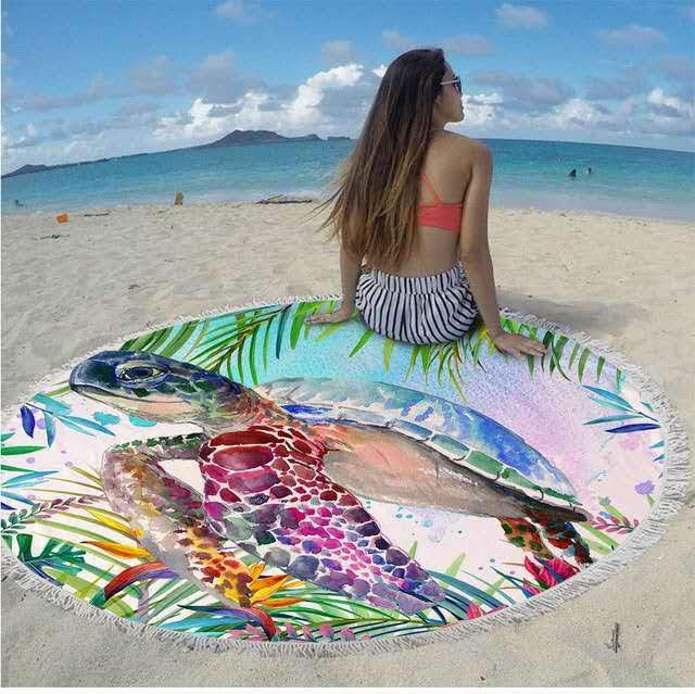 Πετσετα θαλασσης ροτοντα σε διαφορα σχεδια - one size / χελωνα θαλασσης με χρωματα - accessories
